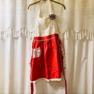 Anthropologie ruffled pink apron